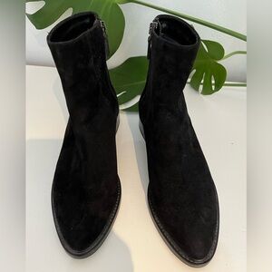 Aquatalia Black Suede Ankle Boots size 7.5